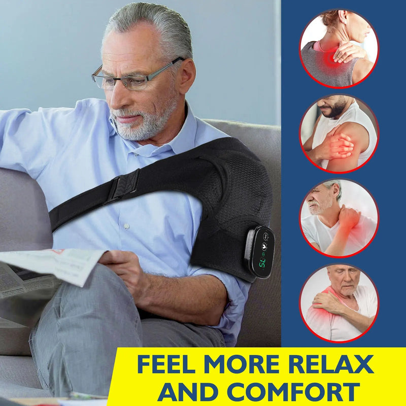 Electric Shoulder Knee Massager Wrap Belt Heating Pad Joint Arthritis for Pain Relief Brace Vibrator Thermal Physiotherapy-Health Wisdom™