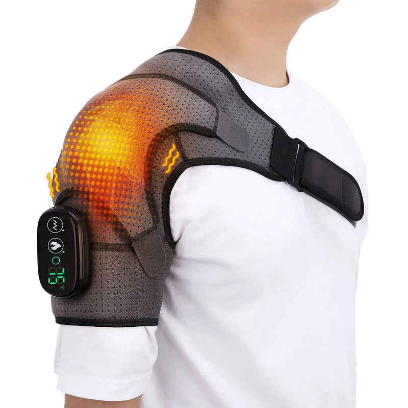 Electric Shoulder Knee Massager Wrap Belt Heating Pad Joint Arthritis for Pain Relief Brace Vibrator Thermal Physiotherapy-Health Wisdom™