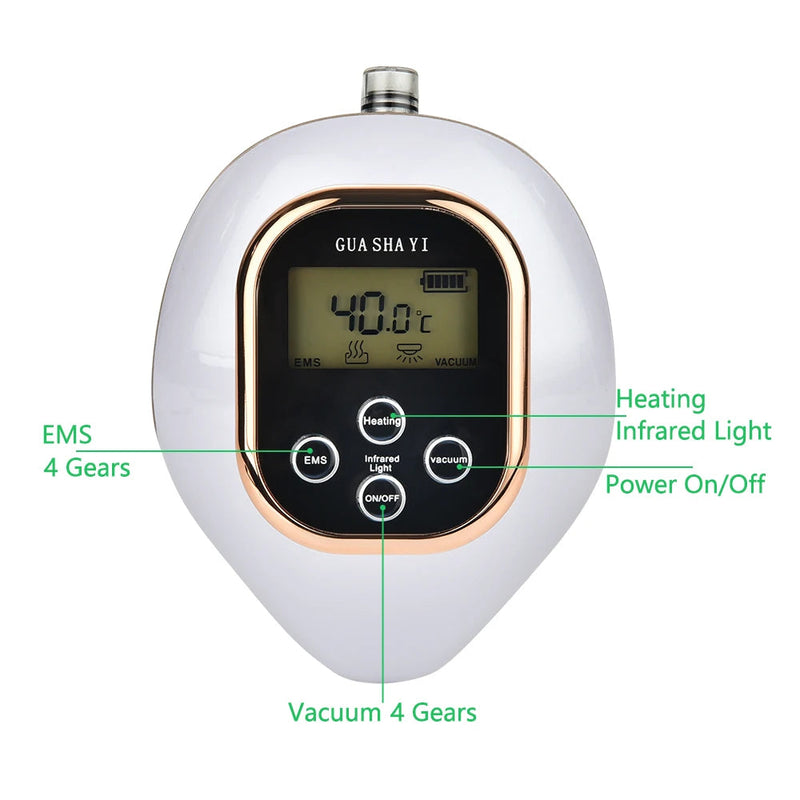 Electric Vacuum Cupping Body Massager Face Back Suction Cup Guasha EMS Heating Anti-cellulite Slimming Physiotherapy-Health Wisdom™