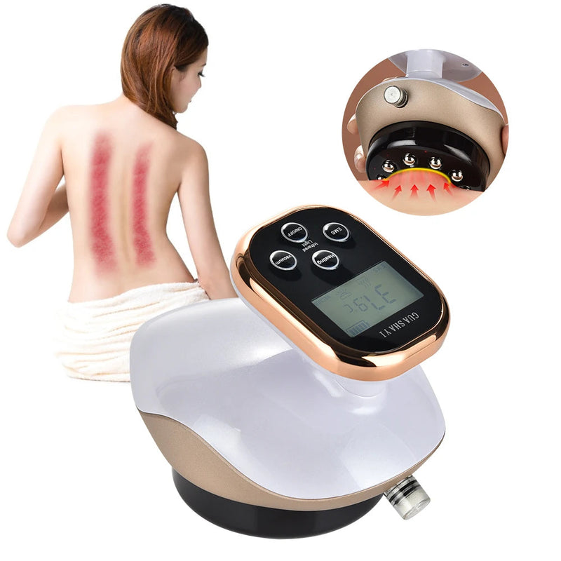 Electric Vacuum Cupping Body Massager Face Back Suction Cup Guasha EMS Heating Anti-cellulite Slimming Physiotherapy-Health Wisdom™