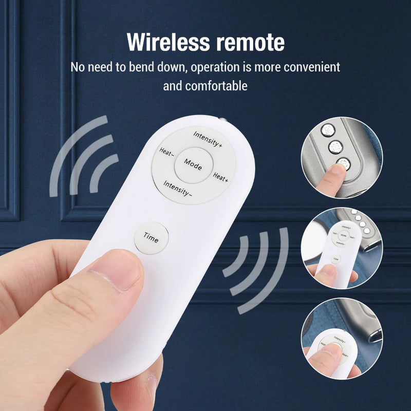Eletric Calf Massager Leg Muscle Pain Relief Presotherapy Promote Blood Circulation Remote Control 3-Level Mode Hot Compress-Health Wisdom™