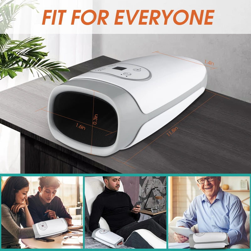 Eletric Hand Finger Acupoint Massager Machine Heated Hot Compress Air Compression Presotherapy Arthritis Palm Pain Relief Relax-Health Wisdom™