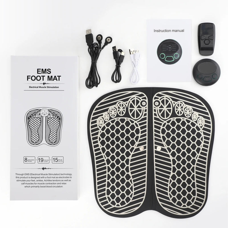 Eletric Heated EMS Foot Massage Machine Tens Fisioterapia Feet Blood Circulation 8 Modes 9-level Microcurrent Muscle Stimulation-Health Wisdom™