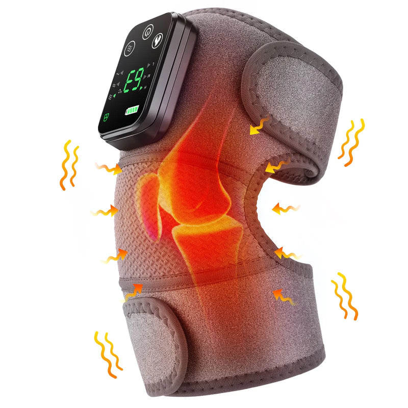 Eletric Heating Knee Massage Instrument Vibrator Knee Pad Joint Physiotherapy for Osteoarthritis Pain Relief Elbow Leg Arthritis-Health Wisdom™