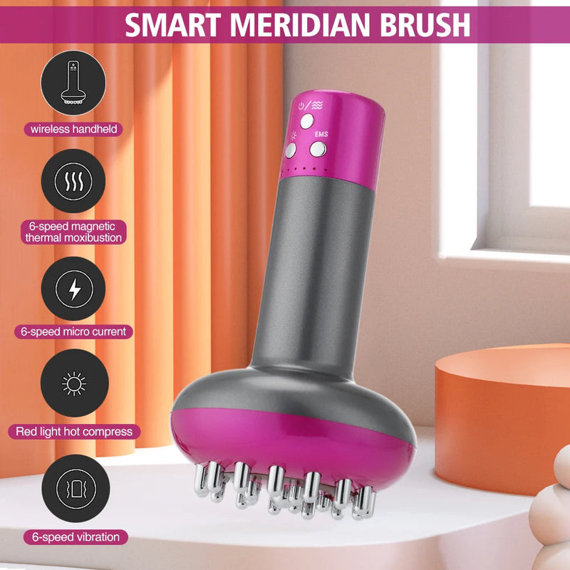 Eletric Meridian Massage Brush Full Body Fat Burning Gua Sha Lymphatic Drainage Anti-cellulite Heating Microcurrent Red Light-Health Wisdom™