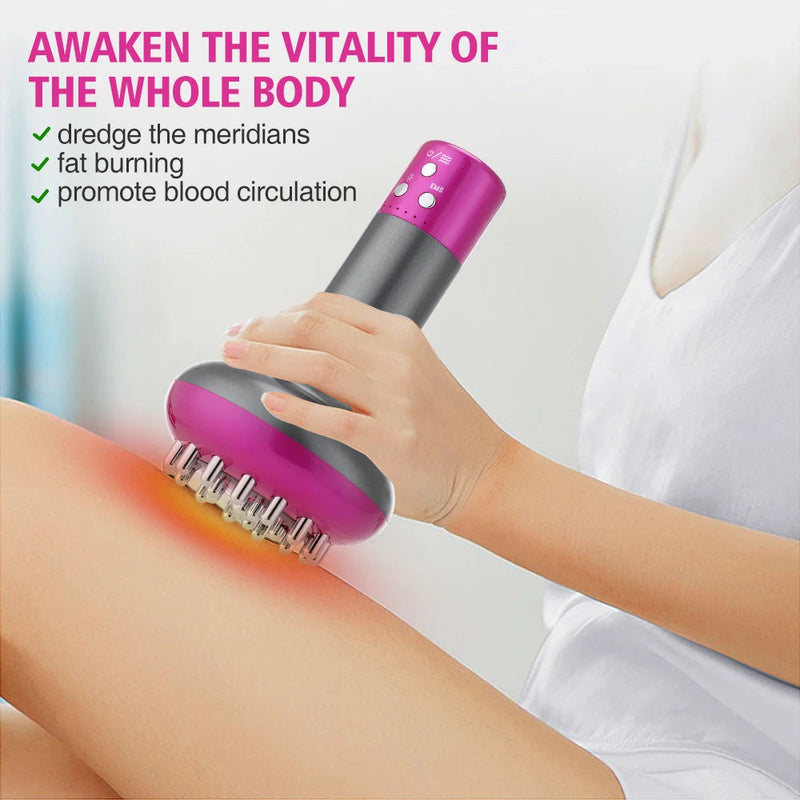 Eletric Meridian Massage Brush Full Body Fat Burning Gua Sha Lymphatic Drainage Anti-cellulite Heating Microcurrent Red Light-Health Wisdom™