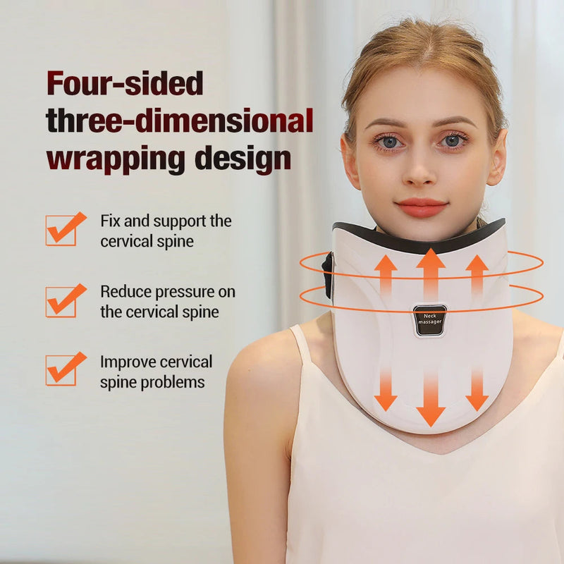 Eletric Neck Traction Therapy Device Recharge Neck Stretcher Cervical Spondylosis Vertebra Presotherapy Posture Corrector Heat-Health Wisdom™