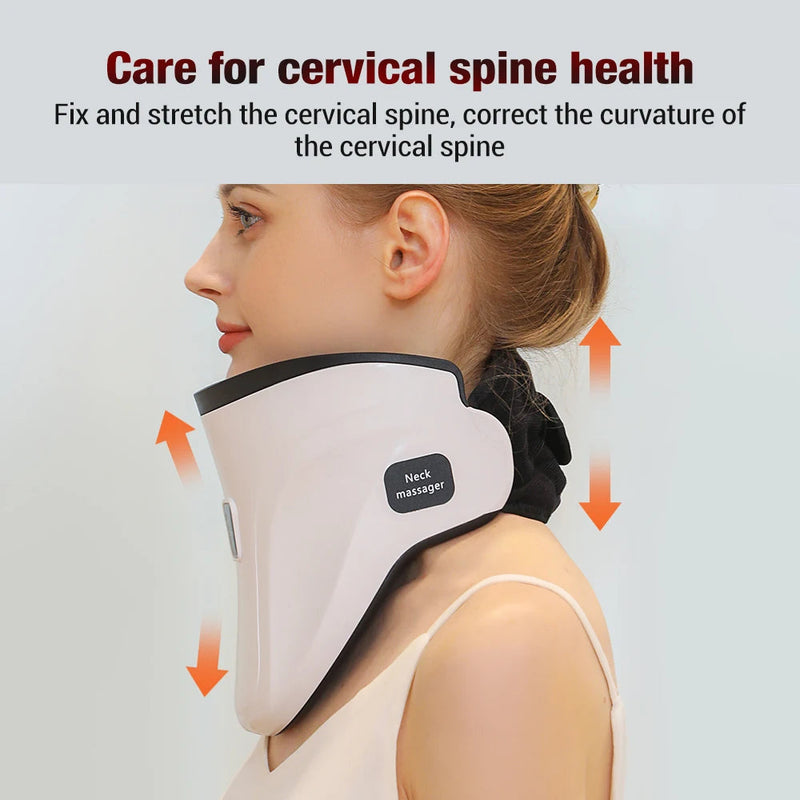 Eletric Neck Traction Therapy Device Recharge Neck Stretcher Cervical Spondylosis Vertebra Presotherapy Posture Corrector Heat-Health Wisdom™