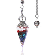 Energy Healing Chakra Orgone Pendulum for Dowsing Divination Pointed Natural Orgonite Chips Crystal Stone Pendant Yoga Meditation Pendulo-Health Wisdom™