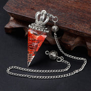 Energy Healing Chakra Orgone Pendulum for Dowsing Divination Pointed Natural Orgonite Chips Crystal Stone Pendant Yoga Meditation Pendulo-Health Wisdom™
