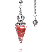 Energy Healing Chakra Orgone Pendulum for Dowsing Divination Pointed Natural Orgonite Chips Crystal Stone Pendant Yoga Meditation Pendulo-Health Wisdom™