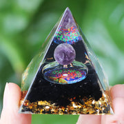 Energy Pyramid Orgonite Crystals Stone Orgone Pyramid Natural Amethyst Peridot Reiki Chakra Energy Generator Meditation Tool-Health Wisdom™