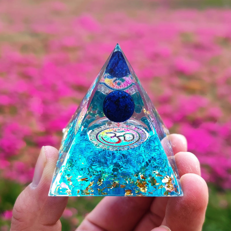 Energy Pyramid Orgonite Crystals Stone Orgone Pyramid Natural Amethyst Peridot Reiki Chakra Energy Generator Meditation Tool-Health Wisdom™