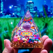 Energy Pyramid Orgonite Crystals Stone Orgone Pyramid Natural Amethyst Peridot Reiki Chakra Energy Generator Meditation Tool-Health Wisdom™