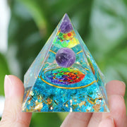 Energy Pyramid Orgonite Crystals Stone Orgone Pyramid Natural Amethyst Peridot Reiki Chakra Energy Generator Meditation Tool-Health Wisdom™