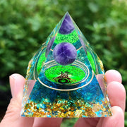 Energy Pyramid Orgonite Crystals Stone Orgone Pyramid Natural Amethyst Peridot Reiki Chakra Energy Generator Meditation Tool-Health Wisdom™