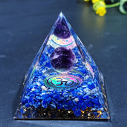 Energy Pyramid Orgonite Crystals Stone Orgone Pyramid Natural Amethyst Peridot Reiki Chakra Energy Generator Meditation Tool-Health Wisdom™