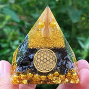 Energy Pyramid Orgonite Crystals Stone Orgone Pyramid Natural Amethyst Peridot Reiki Chakra Energy Generator Meditation Tool-Health Wisdom™