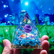 Energy Pyramid Orgonite Crystals Stone Orgone Pyramid Natural Amethyst Peridot Reiki Chakra Energy Generator Meditation Tool-Health Wisdom™