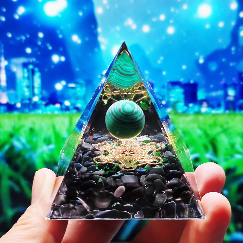 Energy Pyramid Orgonite Crystals Stone Orgone Pyramid Natural Amethyst Peridot Reiki Chakra Energy Generator Meditation Tool-Health Wisdom™