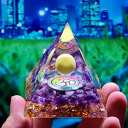 Energy Pyramid Orgonite Crystals Stone Orgone Pyramid Natural Amethyst Peridot Reiki Chakra Energy Generator Meditation Tool-Health Wisdom™