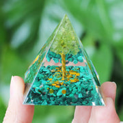 Energy Pyramid Orgonite Crystals Stone Orgone Pyramid Natural Amethyst Peridot Reiki Chakra Energy Generator Meditation Tool-Health Wisdom™