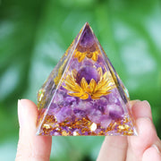 Energy Pyramid Orgonite Crystals Stone Orgone Pyramid Natural Amethyst Peridot Reiki Chakra Energy Generator Meditation Tool-Health Wisdom™