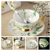 Europe Bone China Coffee Cup Saucer Spoon Set 200ml Luxury Ceramic Mug Top-grade Porcelain Tea Cup Cafe Teaware Party Drinkware-Health Wisdom™
