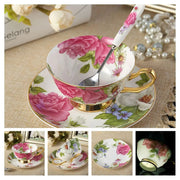 Europe Bone China Coffee Cup Saucer Spoon Set 200ml Luxury Ceramic Mug Top-grade Porcelain Tea Cup Cafe Teaware Party Drinkware-Health Wisdom™