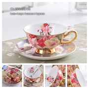 Europe Bone China Coffee Cup Saucer Spoon Set 200ml Luxury Ceramic Mug Top-grade Porcelain Tea Cup Cafe Teaware Party Drinkware-Health Wisdom™