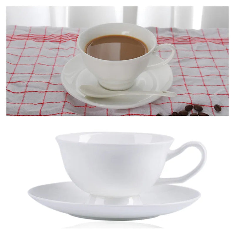 Europe Bone China Coffee Cup Saucer Spoon Set 200ml Luxury Ceramic Mug Top-grade Porcelain Tea Cup Cafe Teaware Party Drinkware-Health Wisdom™