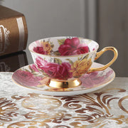 Europe Bone China Coffee Cup Saucer Spoon Set 200ml Luxury Ceramic Mug Top-grade Porcelain Tea Cup Cafe Teaware Party Drinkware-Health Wisdom™