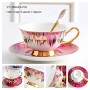 Europe Bone China Coffee Cup Saucer Spoon Set 200ml Luxury Ceramic Mug Top-grade Porcelain Tea Cup Cafe Teaware Party Drinkware-Health Wisdom™