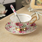 Europe Bone China Coffee Cup Saucer Spoon Set 200ml Luxury Ceramic Mug Top-grade Porcelain Tea Cup Cafe Teaware Party Drinkware-Health Wisdom™