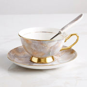Europe Bone China Coffee Cup Saucer Spoon Set 200ml Luxury Ceramic Mug Top-grade Porcelain Tea Cup Cafe Teaware Party Drinkware-Health Wisdom™