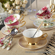 Europe Bone China Coffee Cup Saucer Spoon Set 200ml Luxury Ceramic Mug Top-grade Porcelain Tea Cup Cafe Teaware Party Drinkware-Health Wisdom™