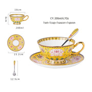 Europe Bone China Coffee Cup Saucer Spoon Set 200ml Luxury Ceramic Mug Top-grade Porcelain Tea Cup Cafe Teaware Party Drinkware-Health Wisdom™