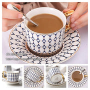 Europe Bone China Coffee Cup Saucer Spoon Set 200ml Luxury Ceramic Mug Top-grade Porcelain Tea Cup Cafe Teaware Party Drinkware-Health Wisdom™