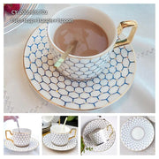 Europe Bone China Coffee Cup Saucer Spoon Set 200ml Luxury Ceramic Mug Top-grade Porcelain Tea Cup Cafe Teaware Party Drinkware-Health Wisdom™