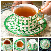 Europe Bone China Coffee Cup Saucer Spoon Set 200ml Luxury Ceramic Mug Top-grade Porcelain Tea Cup Cafe Teaware Party Drinkware-Health Wisdom™