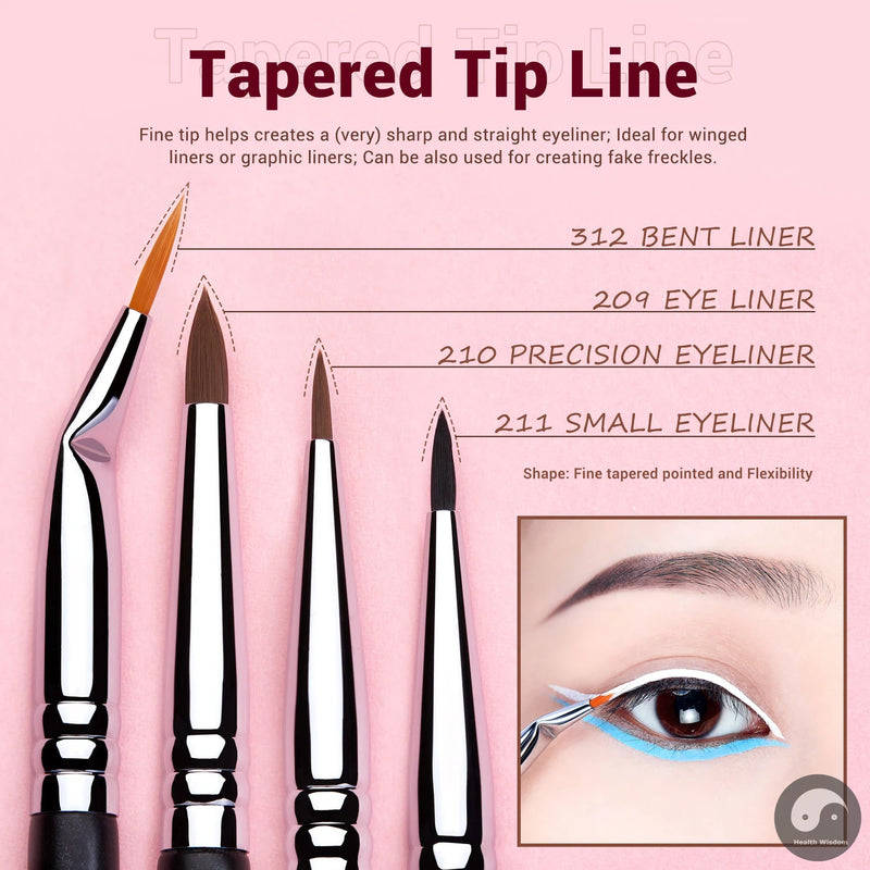 Eyeliner Brush Makeup Thin Bent Precision Angled Flat Definer Ultra Fine Pencil Precision Synthetic S151-Health Wisdom™