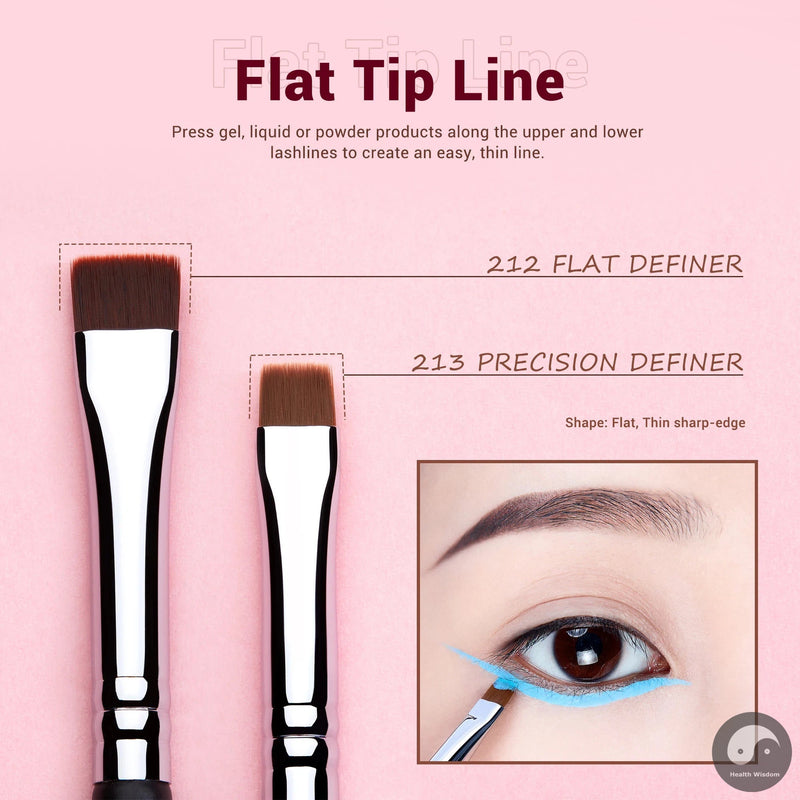 Eyeliner Brushes set,11pcs Pro Eyeliner Brushes,Tapered Angled Flat Ultra Fine Precision Eye Makeup brushes set T324-Health Wisdom™