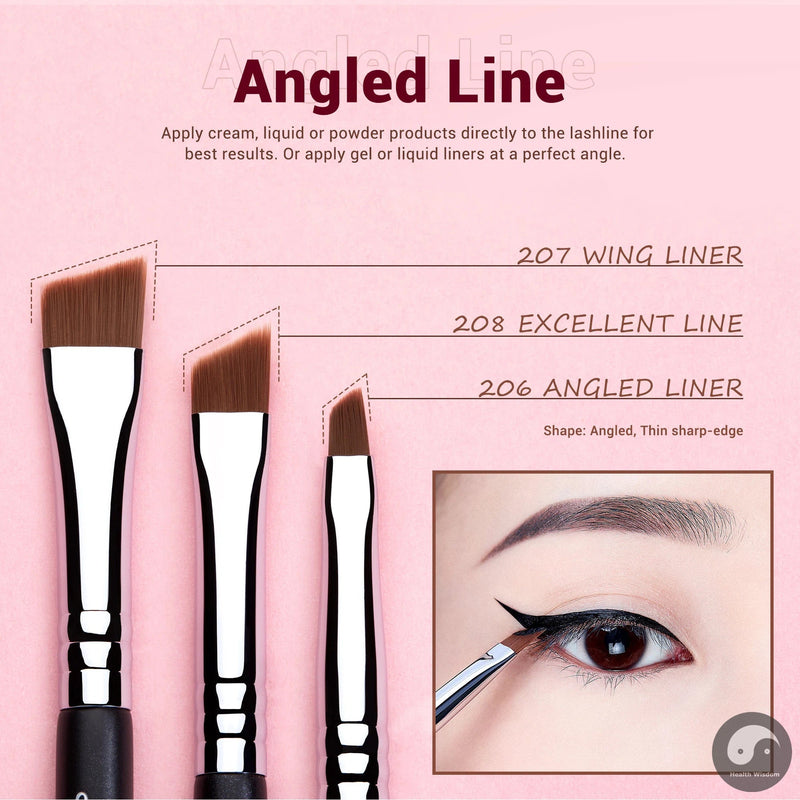Eyeliner Brushes set,11pcs Pro Eyeliner Brushes,Tapered Angled Flat Ultra Fine Precision Eye Makeup brushes set T324-Health Wisdom™