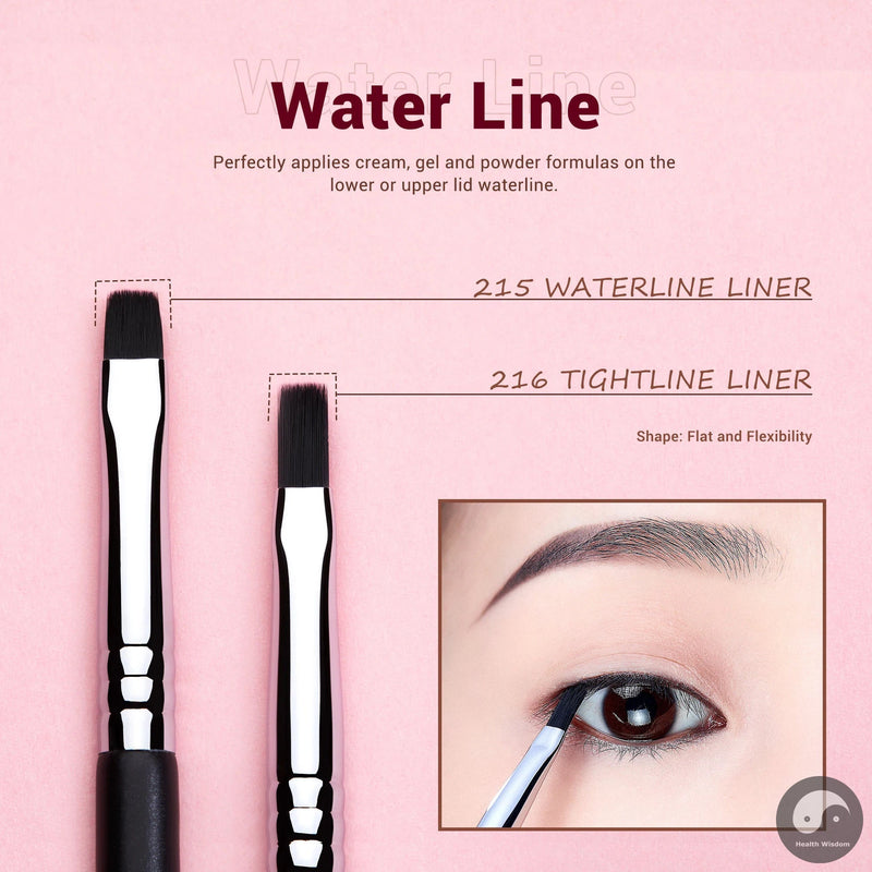 Eyeliner Brushes set,11pcs Pro Eyeliner Brushes,Tapered Angled Flat Ultra Fine Precision Eye Makeup brushes set T324-Health Wisdom™