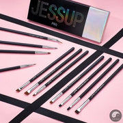 Eyeliner Brushes set,11pcs Pro Eyeliner Brushes,Tapered Angled Flat Ultra Fine Precision Eye Makeup brushes set T324-Health Wisdom™