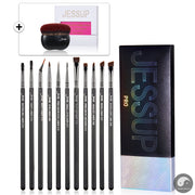 Eyeliner Brushes set,11pcs Pro Eyeliner Brushes,Tapered Angled Flat Ultra Fine Precision Eye Makeup brushes set T324-Health Wisdom™