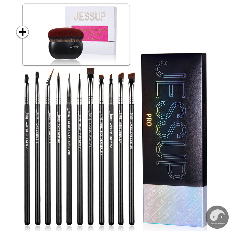 Eyeliner Brushes set,11pcs Pro Eyeliner Brushes,Tapered Angled Flat Ultra Fine Precision Eye Makeup brushes set T324-Health Wisdom™