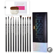 Eyeliner Brushes set,11pcs Pro Eyeliner Brushes,Tapered Angled Flat Ultra Fine Precision Eye Makeup brushes set T324-Health Wisdom™
