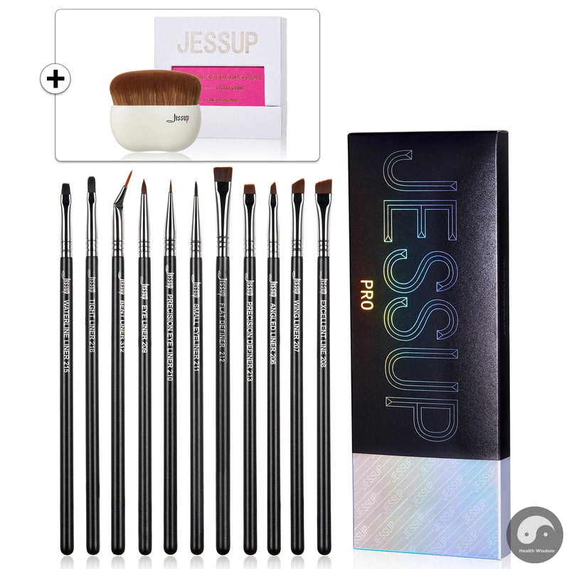 Eyeliner Brushes set,11pcs Pro Eyeliner Brushes,Tapered Angled Flat Ultra Fine Precision Eye Makeup brushes set T324-Health Wisdom™