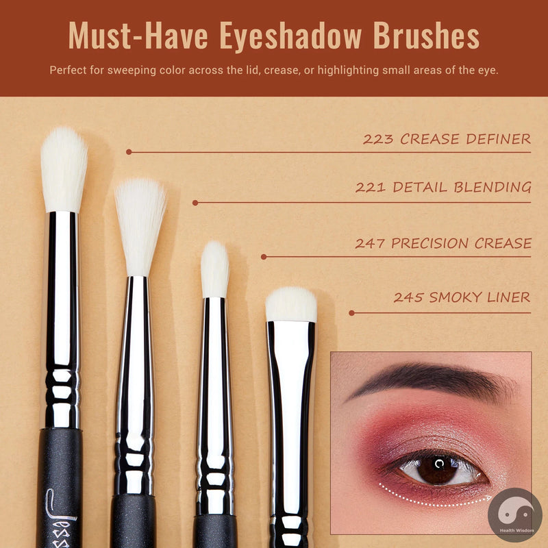 Eyes Brushes set, Eyeshadow Makeup Brush, Premium Synthetic Blending Shader Crease T340-Health Wisdom™